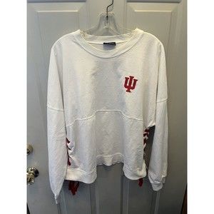 Indiana University IU “ Spirit Jersey “ Brand Lace Side Long Sleeve Shirt Top XL
